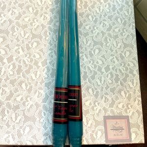 12in teal tapered candles 1 pair